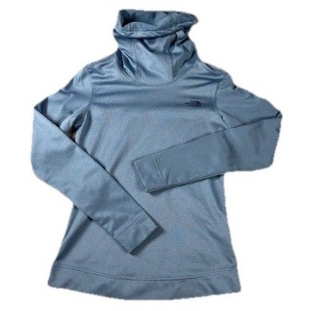 North Face Women's Top Size XS Blue Fleece Mock Neck Long Sleeve‎